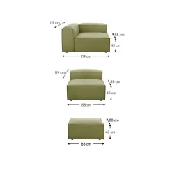 Divano Componibile 4 Posti In Velluto A Coste Con Poggiapiedi Lennon*Westwing Collection Hot