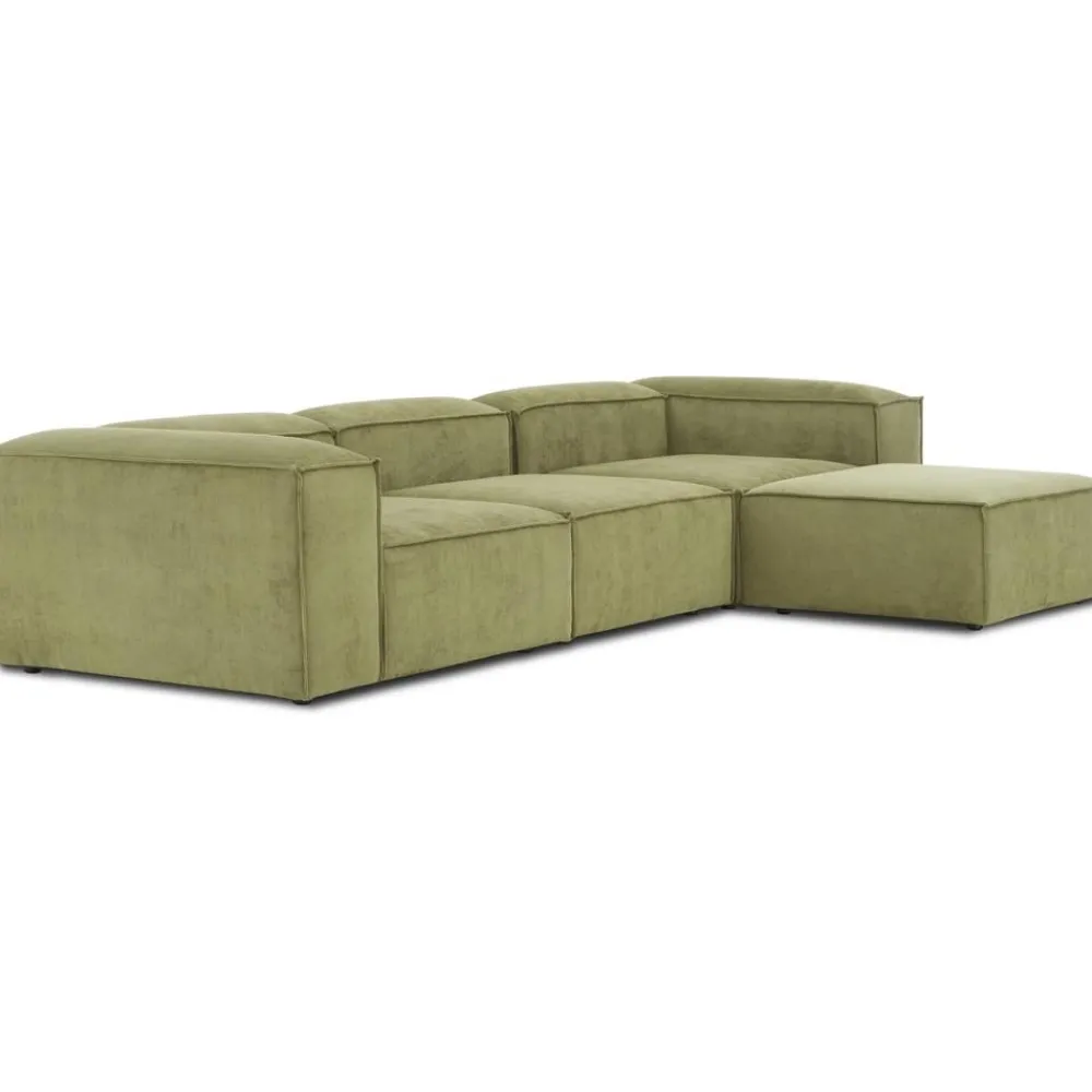 Divano Componibile 4 Posti In Velluto A Coste Con Poggiapiedi Lennon*Westwing Collection Hot