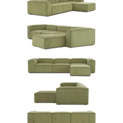 Divano Componibile 4 Posti In Velluto A Coste Con Poggiapiedi Lennon*Westwing Collection Hot