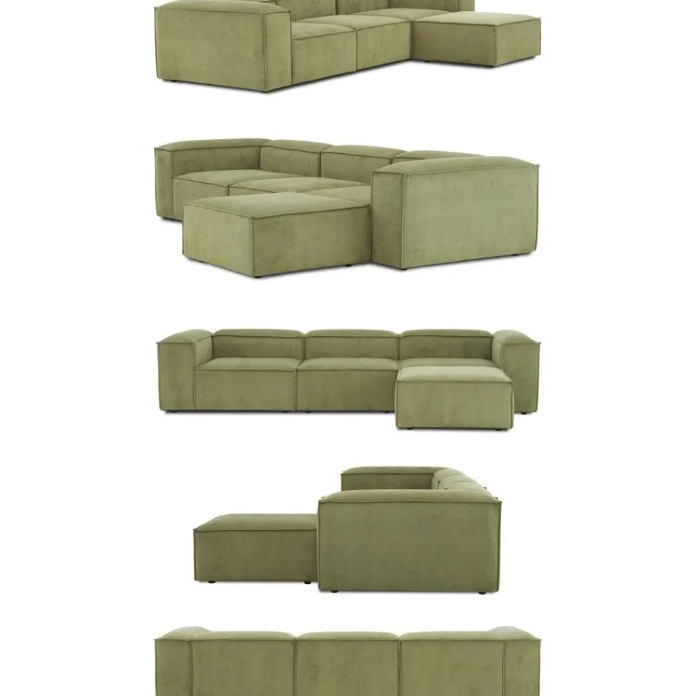 Divano Componibile 4 Posti In Velluto A Coste Con Poggiapiedi Lennon*Westwing Collection Hot