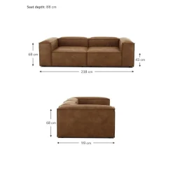 Divano Componibile 3 Posti In Pelle Riciclata Lennon*Westwing Collection New