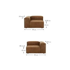 Divano Componibile 3 Posti In Pelle Riciclata Lennon*Westwing Collection New