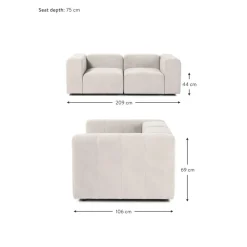 Divano Componibile 3 Posti Lena*Westwing Collection Fashion