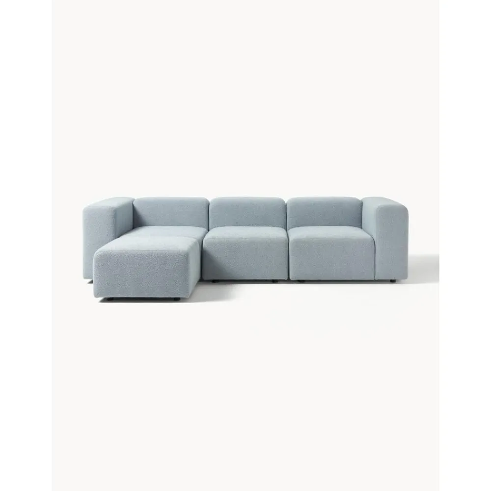 Divano Componibile 4 Posti In Boucle Con Poggiapiedi Lena*Westwing Collection New