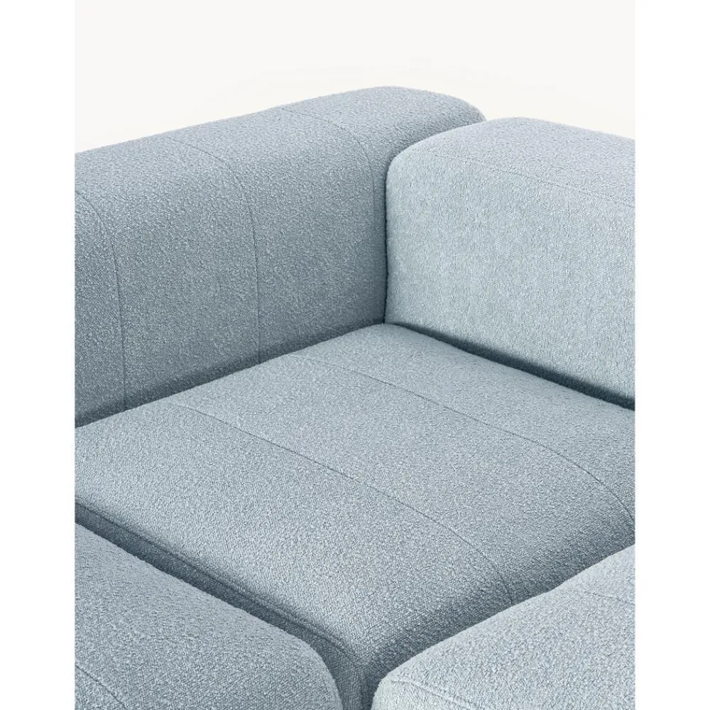 Divano Componibile 4 Posti In Boucle Con Poggiapiedi Lena*Westwing Collection New