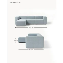 Divano Componibile 4 Posti In Boucle Con Poggiapiedi Lena*Westwing Collection New