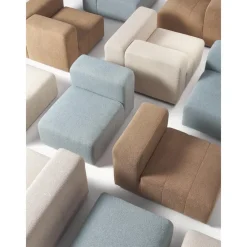 Divano Componibile 4 Posti In Boucle Con Poggiapiedi Lena*Westwing Collection New