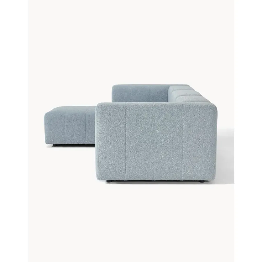 Divano Componibile 4 Posti In Boucle Con Poggiapiedi Lena*Westwing Collection New
