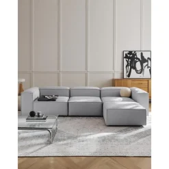 Divano Componibile 4 Posti Con Poggiapiedi Lennon*Westwing Collection New