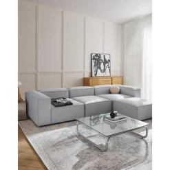 Divano Componibile 4 Posti Con Poggiapiedi Lennon*Westwing Collection New