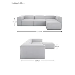 Divano Componibile 4 Posti Con Poggiapiedi Lennon*Westwing Collection New