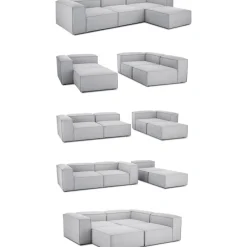 Divano Componibile 4 Posti Con Poggiapiedi Lennon*Westwing Collection New