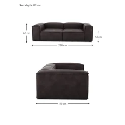 Divano Componibile 3 Posti In Pelle Riciclata Lennon*Westwing Collection Best