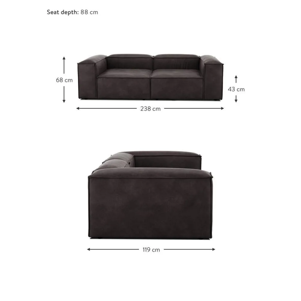 Divano Componibile 3 Posti In Pelle Riciclata Lennon*Westwing Collection Best