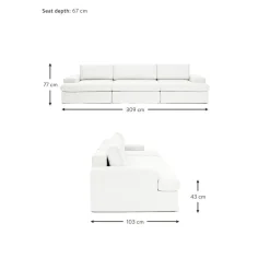 Divano Componibile 4 Posti Con Rivestimento Sfoderabile Russell*Westwing Collection Clearance