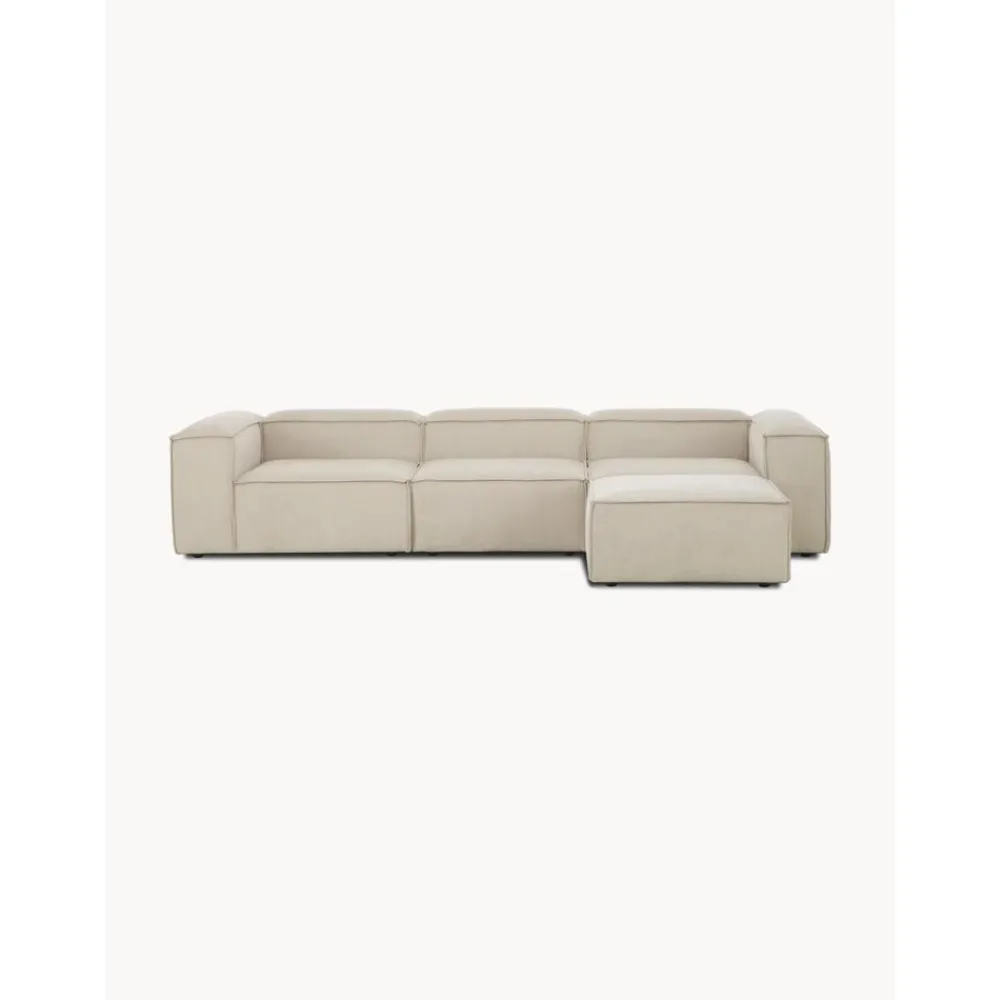 Divano Componibile 4 Posti In Velluto A Coste Con Poggiapiedi Lennon*Westwing Collection Hot