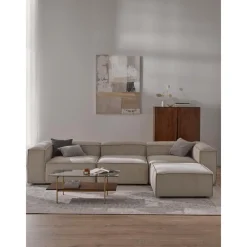 Divano Componibile 4 Posti In Velluto A Coste Con Poggiapiedi Lennon*Westwing Collection Hot