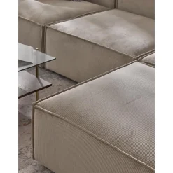 Divano Componibile 4 Posti In Velluto A Coste Con Poggiapiedi Lennon*Westwing Collection Hot