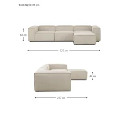 Divano Componibile 4 Posti In Velluto A Coste Con Poggiapiedi Lennon*Westwing Collection Hot