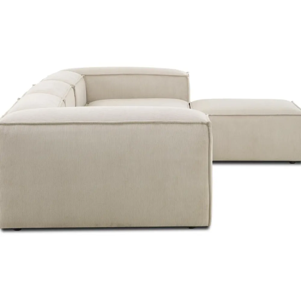 Divano Componibile 4 Posti In Velluto A Coste Con Poggiapiedi Lennon*Westwing Collection Hot