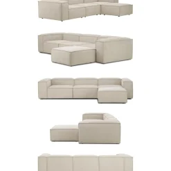 Divano Componibile 4 Posti In Velluto A Coste Con Poggiapiedi Lennon*Westwing Collection Hot