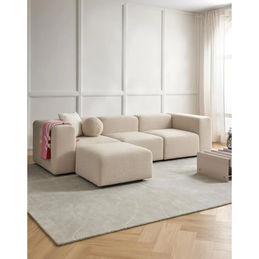 Divano Componibile 4 Posti In Boucle Con Poggiapiedi Lena*Westwing Collection Sale