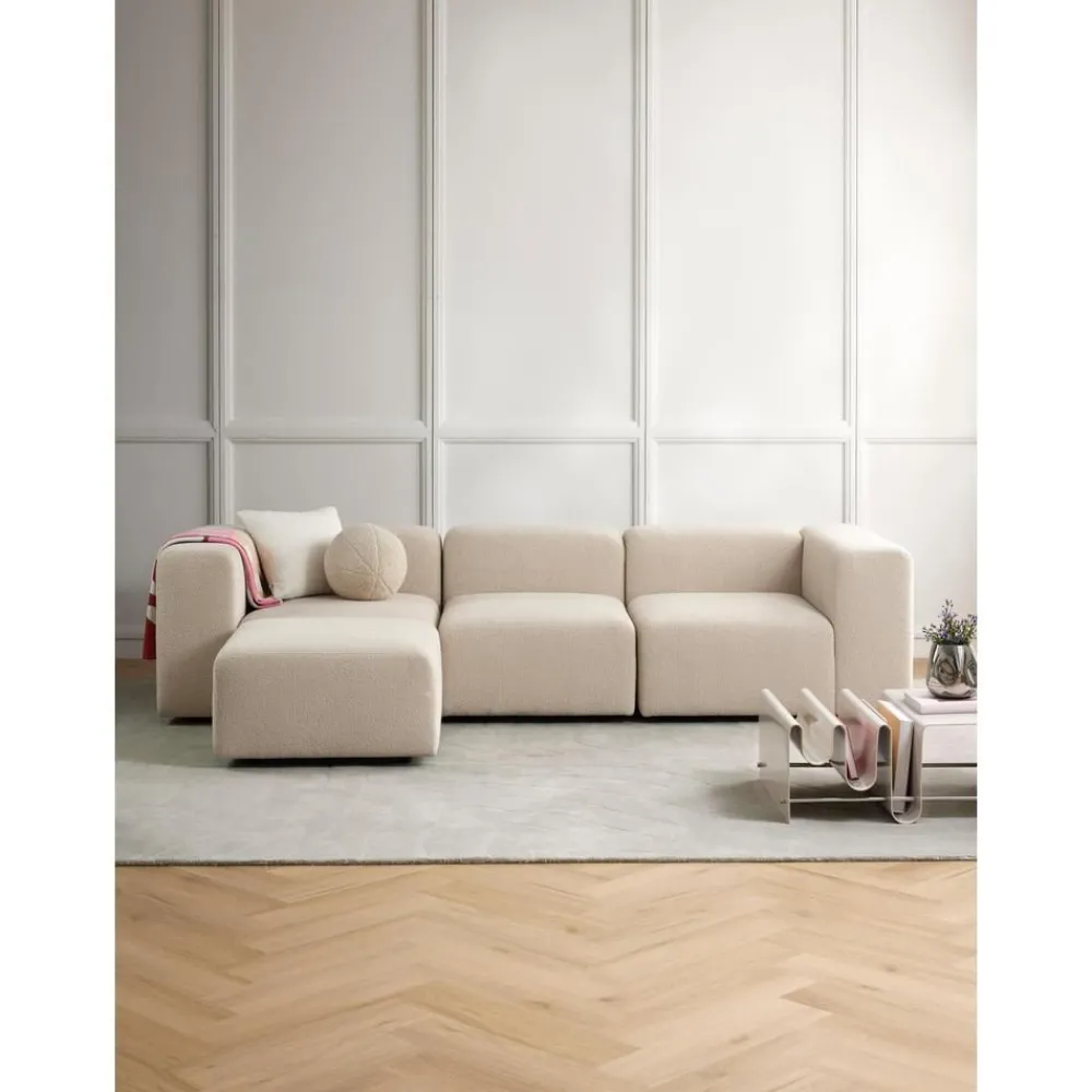 Divano Componibile 4 Posti In Boucle Con Poggiapiedi Lena*Westwing Collection Sale