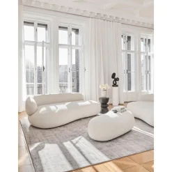 Divano Curvo 3 Posti In Teddy Alba*Westwing Collection Outlet