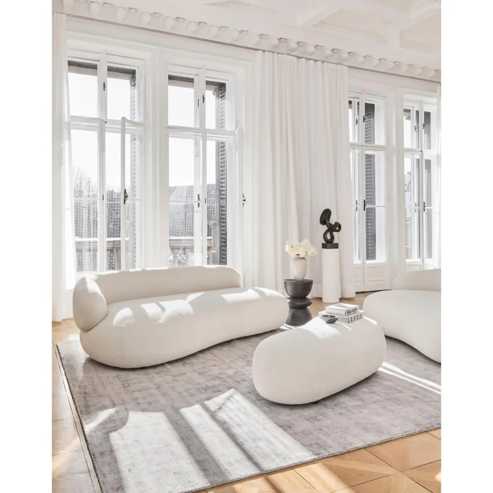 Divano Curvo 3 Posti In Teddy Alba*Westwing Collection Outlet