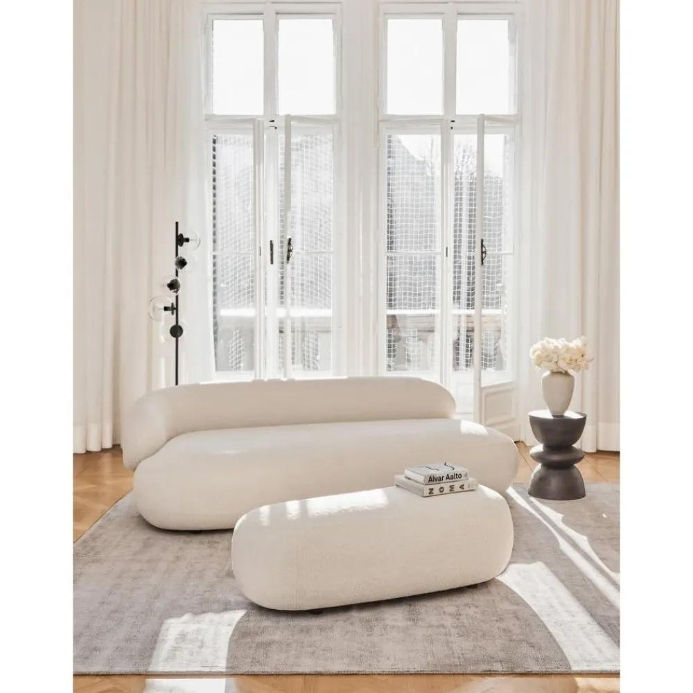 Divano Curvo 3 Posti In Teddy Alba*Westwing Collection Outlet