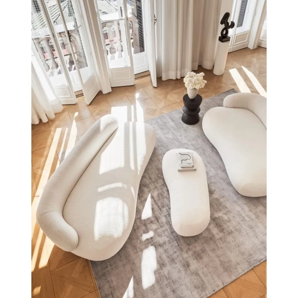 Divano Curvo 3 Posti In Teddy Alba*Westwing Collection Outlet