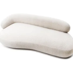 Divano Curvo 3 Posti In Teddy Alba*Westwing Collection Outlet