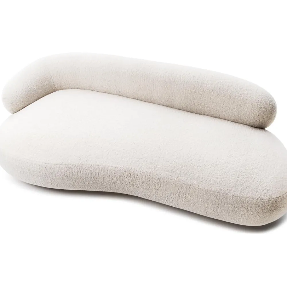 Divano Curvo 3 Posti In Teddy Alba*Westwing Collection Outlet