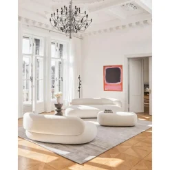 Divano Curvo 2 Posti In Teddy Alba*Westwing Collection Outlet