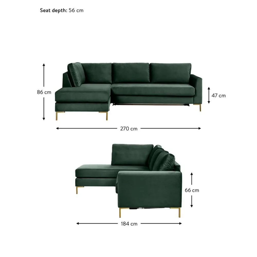 Divano Letto 3 Posti In Velluto Con Materasso Luna*Westwing Collection Sale