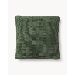 Federa Arredo A Maglia In Cotone Organico Verde Scuro Adalyn*Westwing Collection Outlet