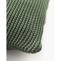 Federa Arredo A Maglia In Cotone Organico Verde Scuro Adalyn*Westwing Collection Outlet