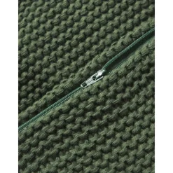 Federa Arredo A Maglia In Cotone Organico Verde Scuro Adalyn*Westwing Collection Outlet