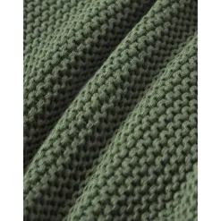 Federa Arredo A Maglia In Cotone Organico Verde Scuro Adalyn*Westwing Collection Outlet