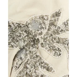 Federa Arredo Beige Ricamata Con Ornamenti Natalizi Deer*Westwing Collection Discount