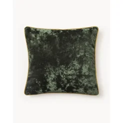 Federa Arredo In Velluto Verde Scuro Con Bordino Enid*Westwing Collection Hot