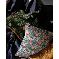 Federa Arredo In Velluto Verde Scuro Con Bordino Enid*Westwing Collection Hot