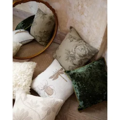 Federa Arredo In Velluto Verde Scuro Con Bordino Enid*Westwing Collection Hot