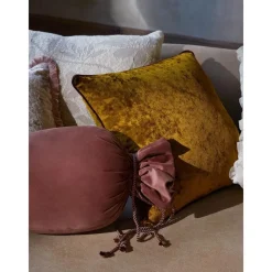 Federa Arredo In Velluto Giallo Ocra Con Bordino Enid*Westwing Collection Clearance