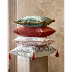 Federa Arredo In Velluto Verde Scuro Con Frange Cyrus*Westwing Collection Clearance