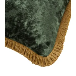 Federa Arredo In Velluto Verde Scuro Con Frange Cyrus*Westwing Collection Clearance