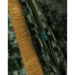 Federa Arredo In Velluto Verde Scuro Con Frange Cyrus*Westwing Collection Clearance