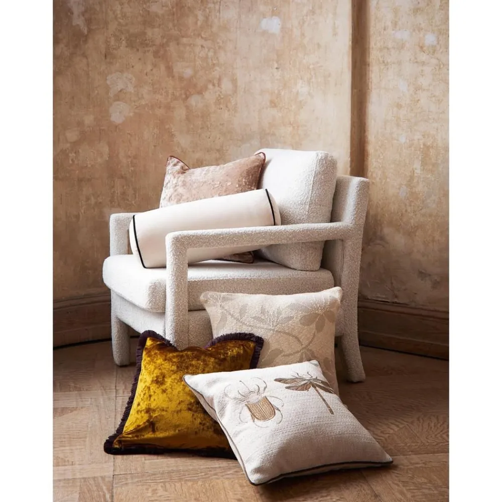 Federa Arredo In Velluto Beige Con Bordino Enid*Westwing Collection Clearance