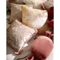 Federa Arredo In Velluto Beige Con Frange Cyrus*Westwing Collection Best