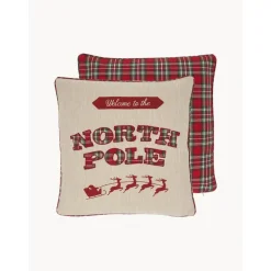 Federa Arredo Reversibile Ricamata Con Retro A Quadri North Pole*Westwing Collection Online